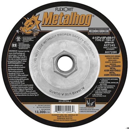 Flexovit DEPRESSED CENTER COMBINATION WHEEL A0720H